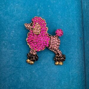 Sparkling Pink Poodle Brooch